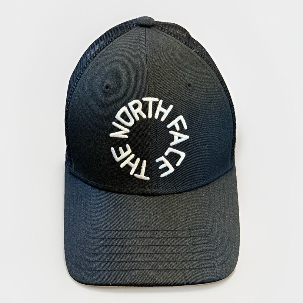 The North Face Unisex Black Round TNF Logo Adjustable Snapback Trucker Hat Cap